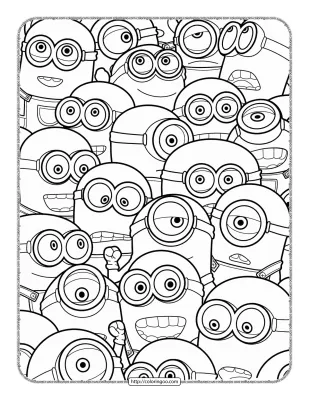 Family of Minions Coloring Pages