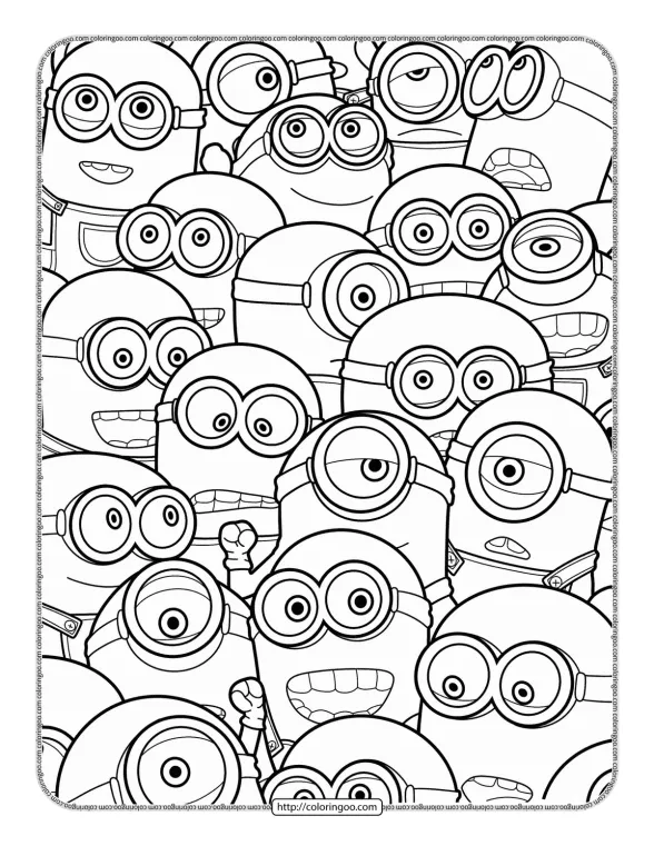 family of minions coloring pages