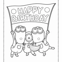 happy birthday minions coloring sheet