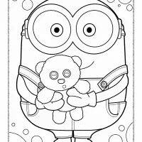 minion bob coloring page for kids