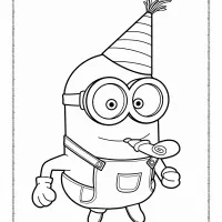 minion bob happy birthday coloring page