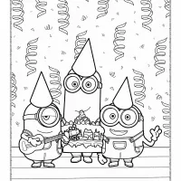 minions birthday party coloring page