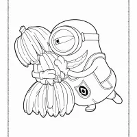 minions loves bananas coloring pages