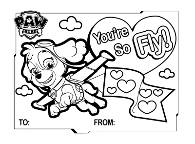 Paw Patrol Valentines Day Coloring Sheet 04