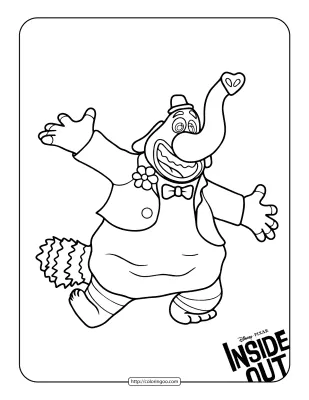 Bing Bong from Inside Out Coloring Sheet