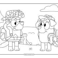 bluey army friends coloring sheet