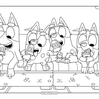 bluey charades friends coloring sheet