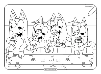 Bluey Charades Driends Coloring Sheet
