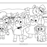 bluey circus friends coloring sheet