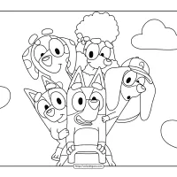 bluey seesaw friends coloring sheet