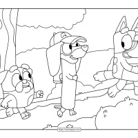 bluey typewriter friends coloring sheet
