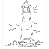 Printable Lighthouse Coloring Pages PDF 12 lighthouse coloring page