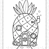 spongebob pineapple house coloring page