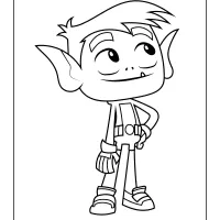teen titans go beast boy coloring sheet