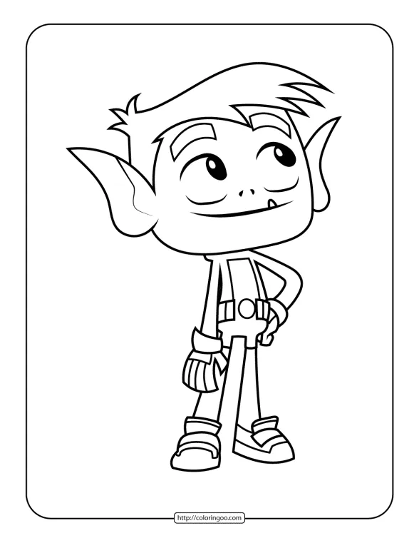Teen Titans Go Beast Boy Coloring Sheet 1 teen titans go beast boy coloring sheet