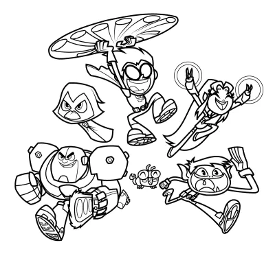 Teen Titans Go Coloring Pages for Kids