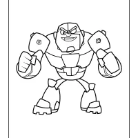 teen titans go cyborg smirking coloring sheet