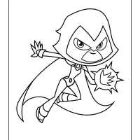 teen titans go raven coloring sheet