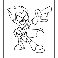 teen titans go robin coloring sheet