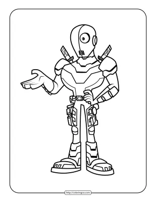 Teen Titans Go Slade Wilson Deathstroke Coloring Sheet