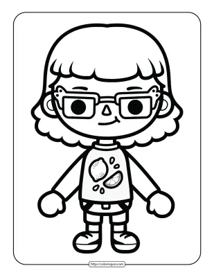 Toca Life Coloring Sheet for Girls