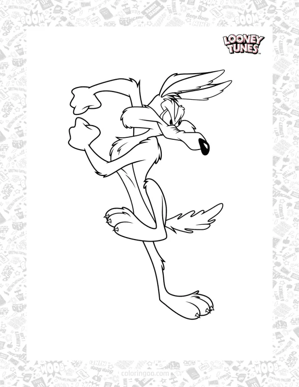 Wile-E Coyote Coloring Sheet for Kids 1 wile e coyote coloring sheet for kids