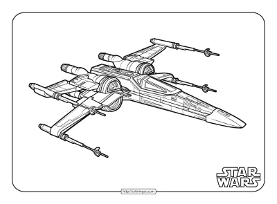 Star Wars X-Wing Starfighter Coloring Sheet