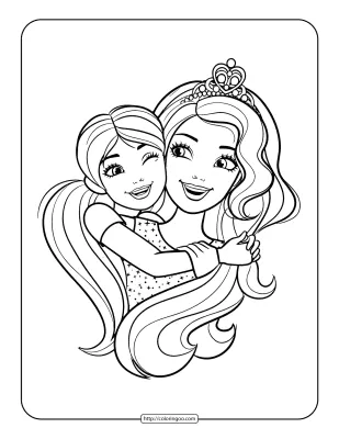 Barbie and Chelsea Coloring Page