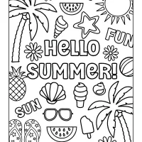 Hello Summer Coloring Sheet 45 hello summer coloring sheet
