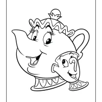 Mrs. Potts and Chip Coloring Page 14 mrs potts and chip coloring page