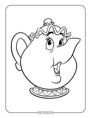 Mrs. Potts Coloring Page