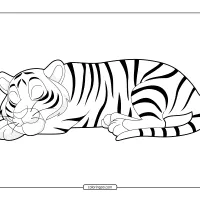 sleeping tiger coloring sheet