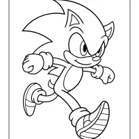 easy sonic the hedgehog running coloring page