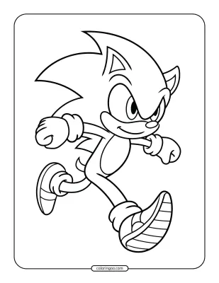 Easy Sonic the Hedgehog Running Coloring Page