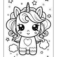 Cute Unicorn Kawaii Coloring Page 16 cute unicorn kawaii coloring page