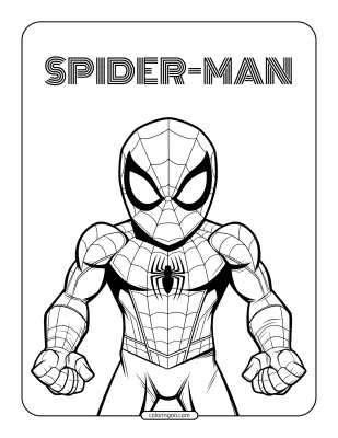 Strong Spider-Man Coloring Page