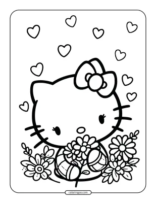 Hello Kitty Coloring Sheet for Girls