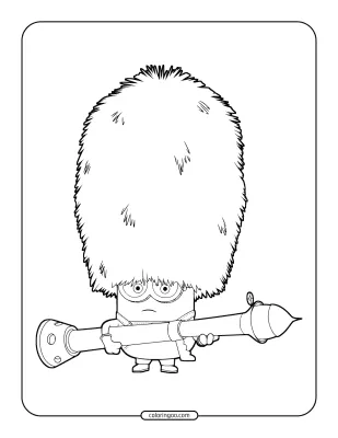 Soldier Minion Coloring Page