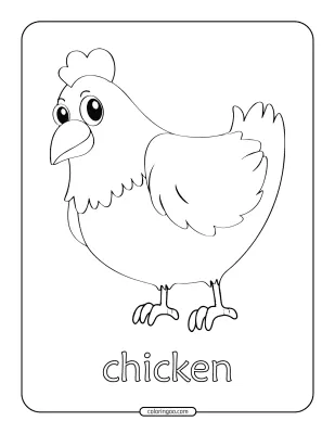 Free Printable Cute Chicken Coloring Pages