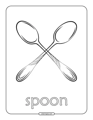 Printable Spoon Coloring Page – Book PDF