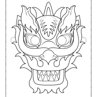 chinese new year dragon mask coloring sheet