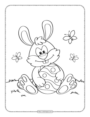 Cute Easter Bunny Coloring Sheet