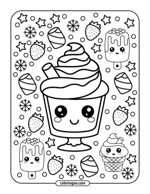 Cute Kawaii Coloring Pages 17