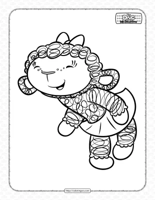 Cute Lambie from Dottie McStuffins Coloring Page