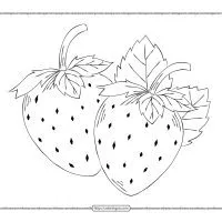 cute strawberry pdf coloring sheet page