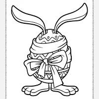 easter egg with bunny ears coloring page