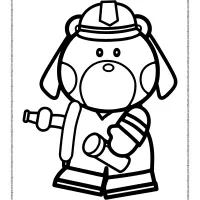 firefighter baby dog coloring page
