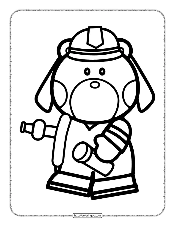 Firefighter Baby Dog Coloring Page 1 firefighter baby dog coloring page