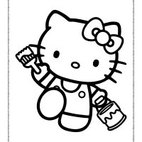 free printable hello kitty coloring sheet