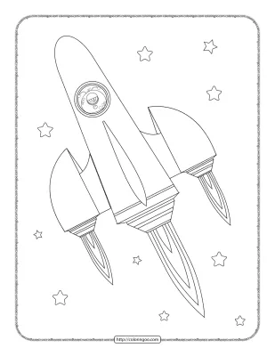 Free Printable Rocket Coloring Sheet